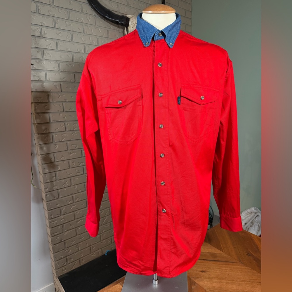 Roper Western Cowboy Button Down Shirt Large Rodeo Ranch Wear